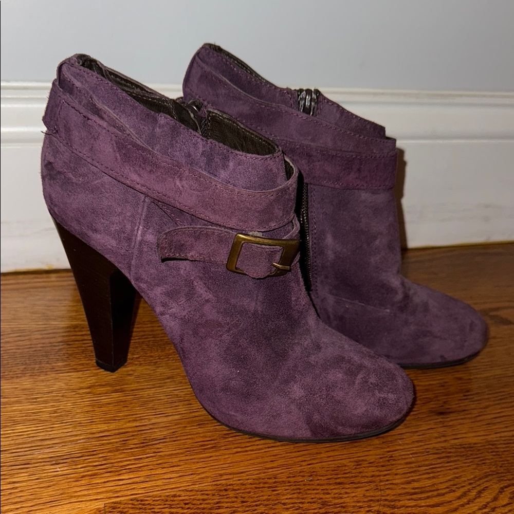 YIN Women's Purple Suede Ankle Boots size 37